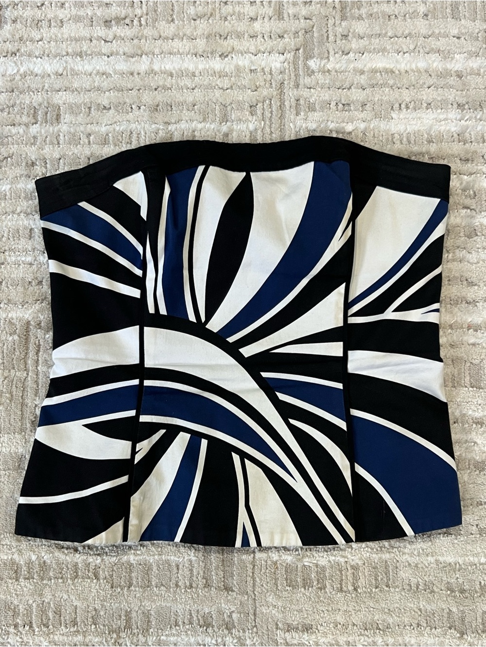 White House Black Market Corset Top Blue/Black/White Size 2